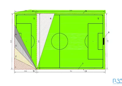 Plano planta de proyecto Campo de futbol en Santiago del Teide, Tenerife